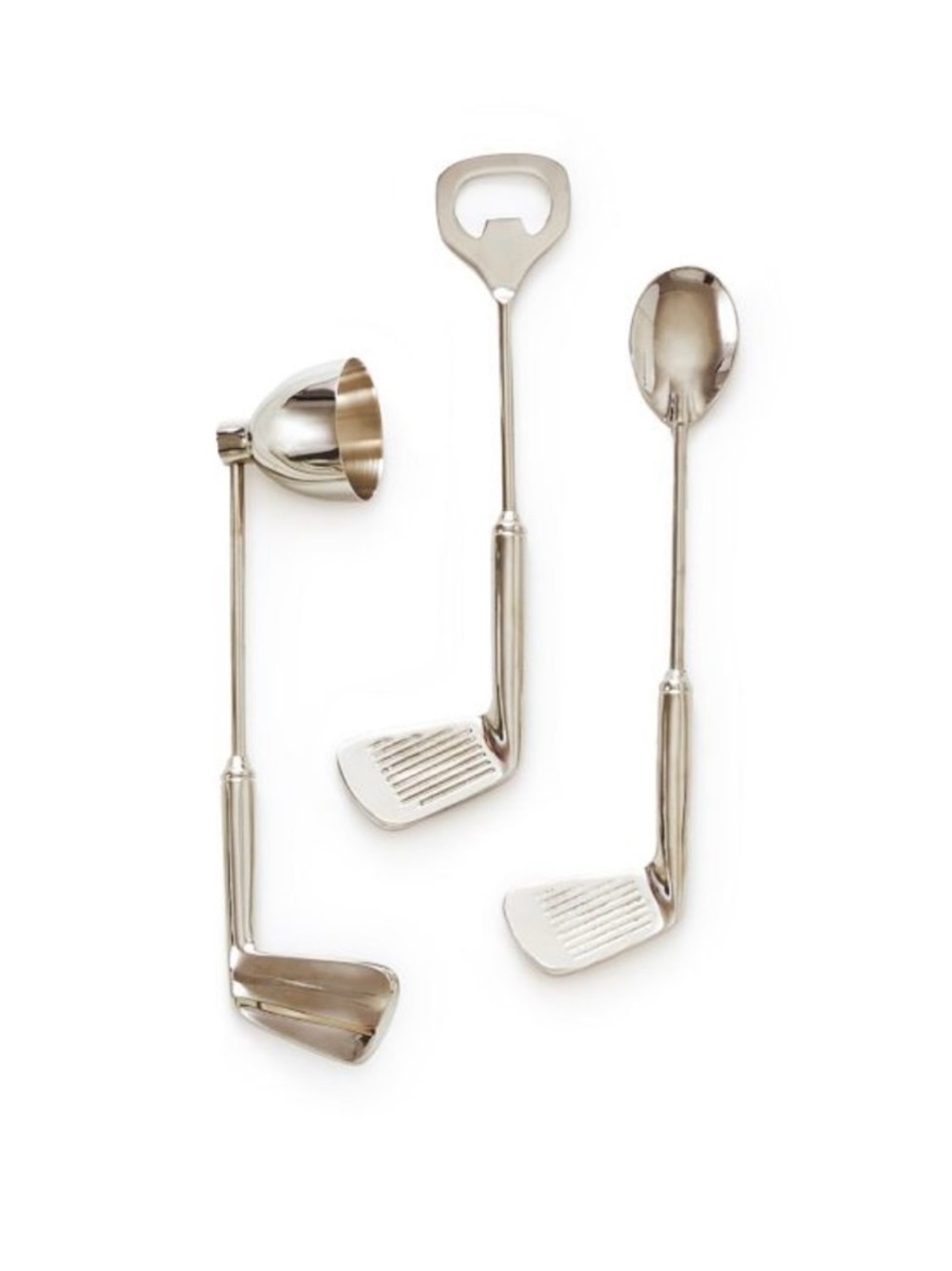 NIB Mark & Graham Golf Club Bar Tools Set - Jigger, Bottle Opener, & Spoon